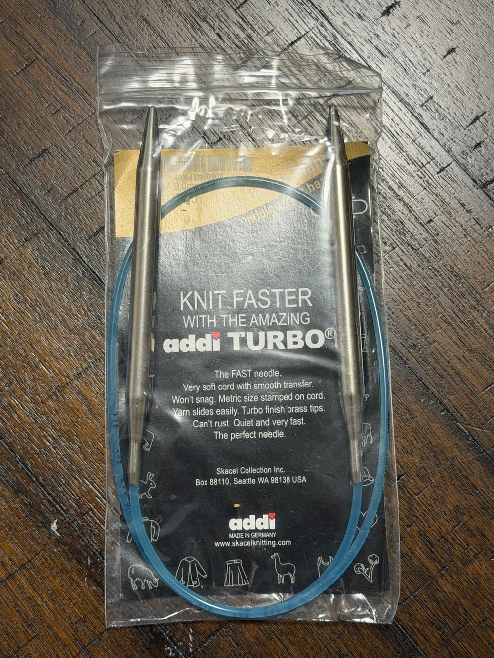 addi Turbo Metal Circular Knitting Needle, US 13 9.0mm, 32"/80cm